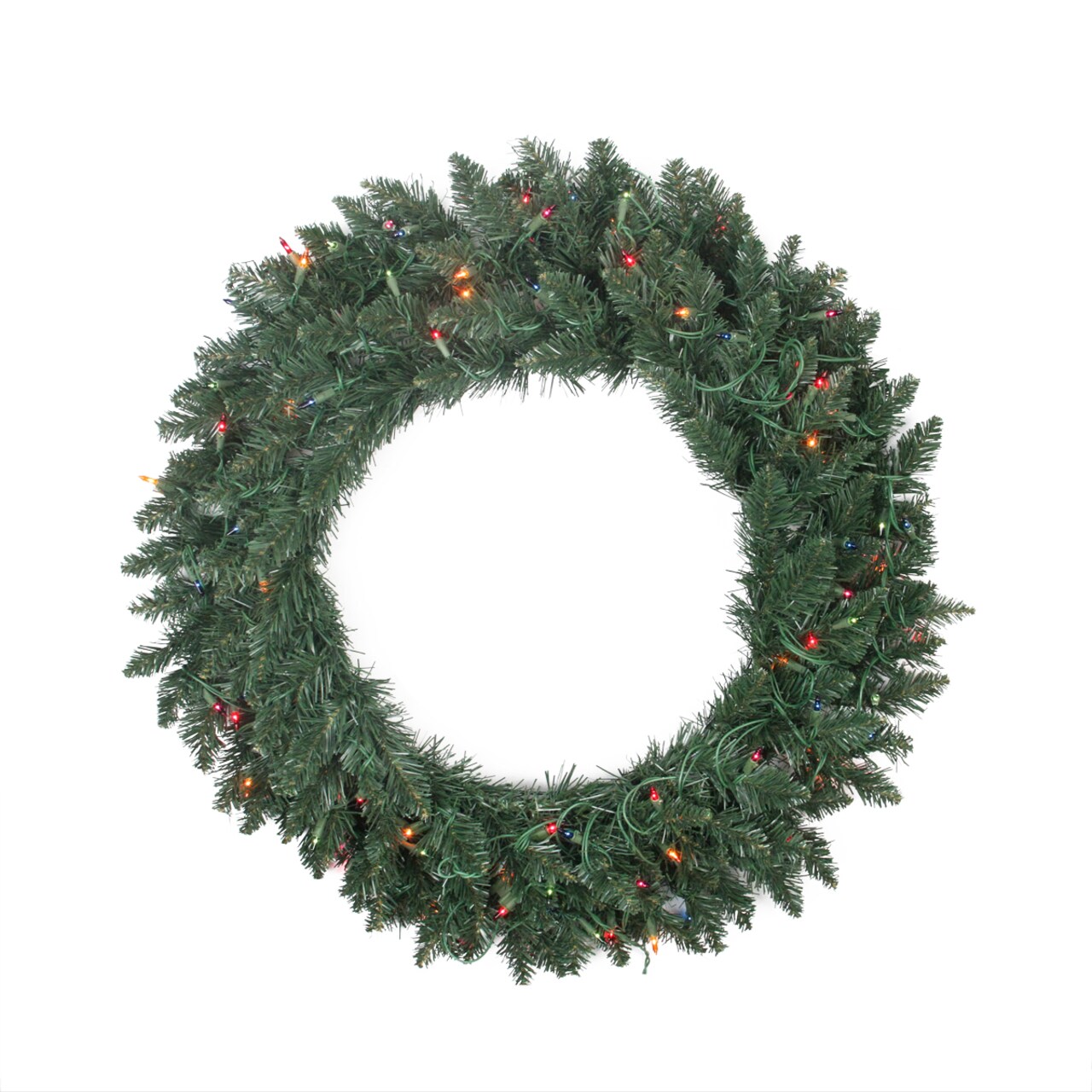 Northlight Pre-Lit Traditional Pine Artificial Christmas Wreath - 30" - Multicolor Lights